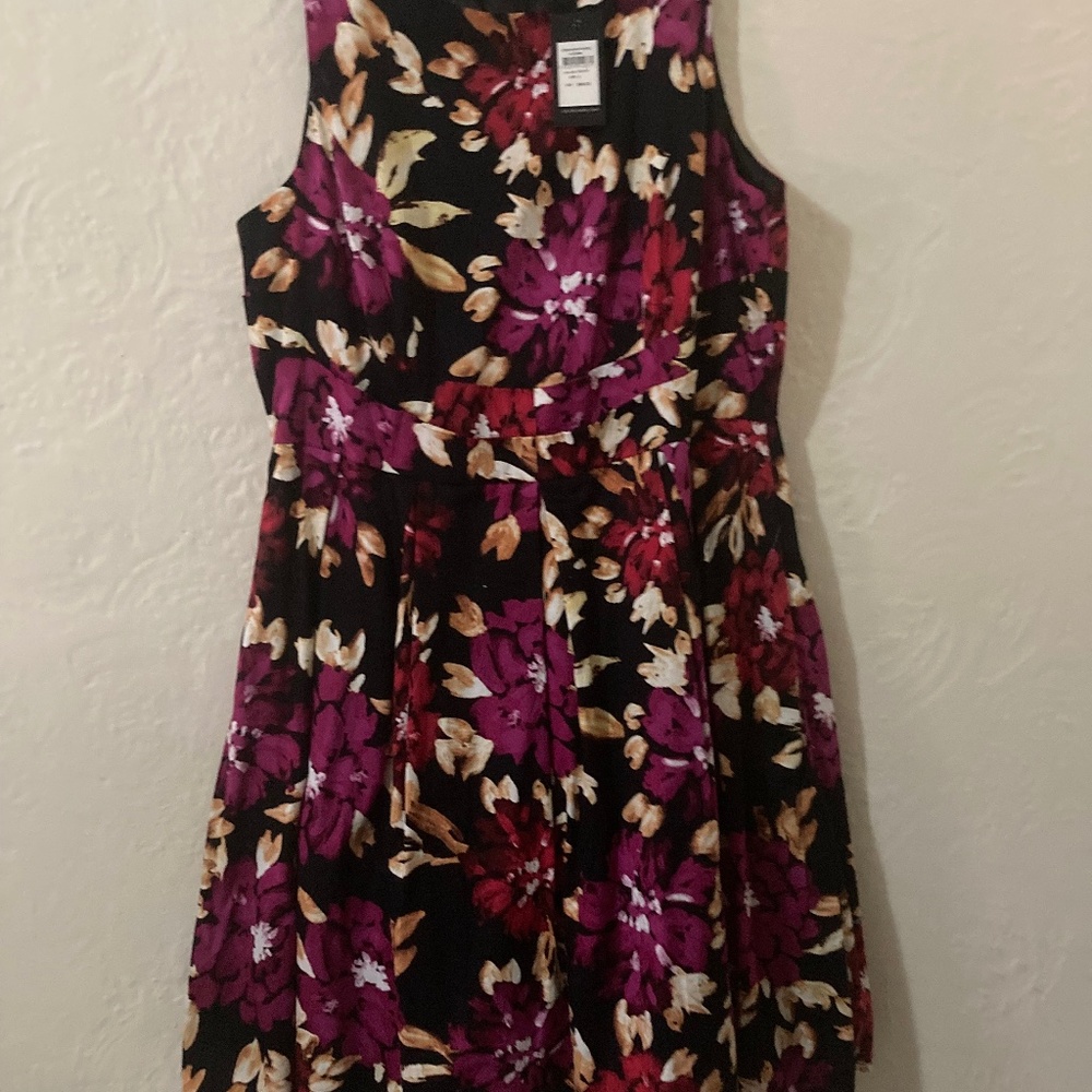 CITY CHIC fit and flare sleeveless pleated dress NWT